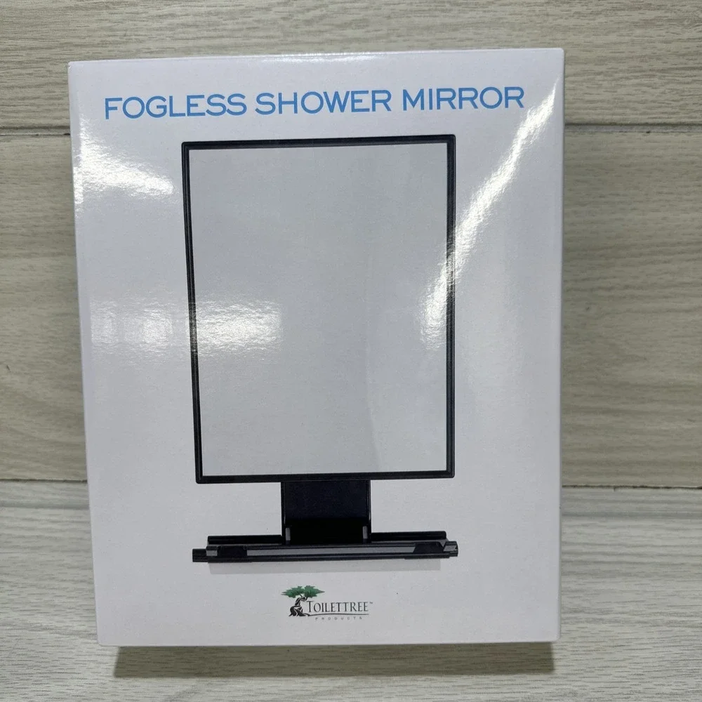 TOILETTREE 6.5 in. x‎ 8 in. Fogless Shower Mirror in Black